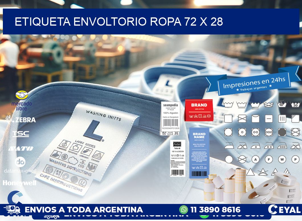 ETIQUETA ENVOLTORIO ROPA 72 x 28