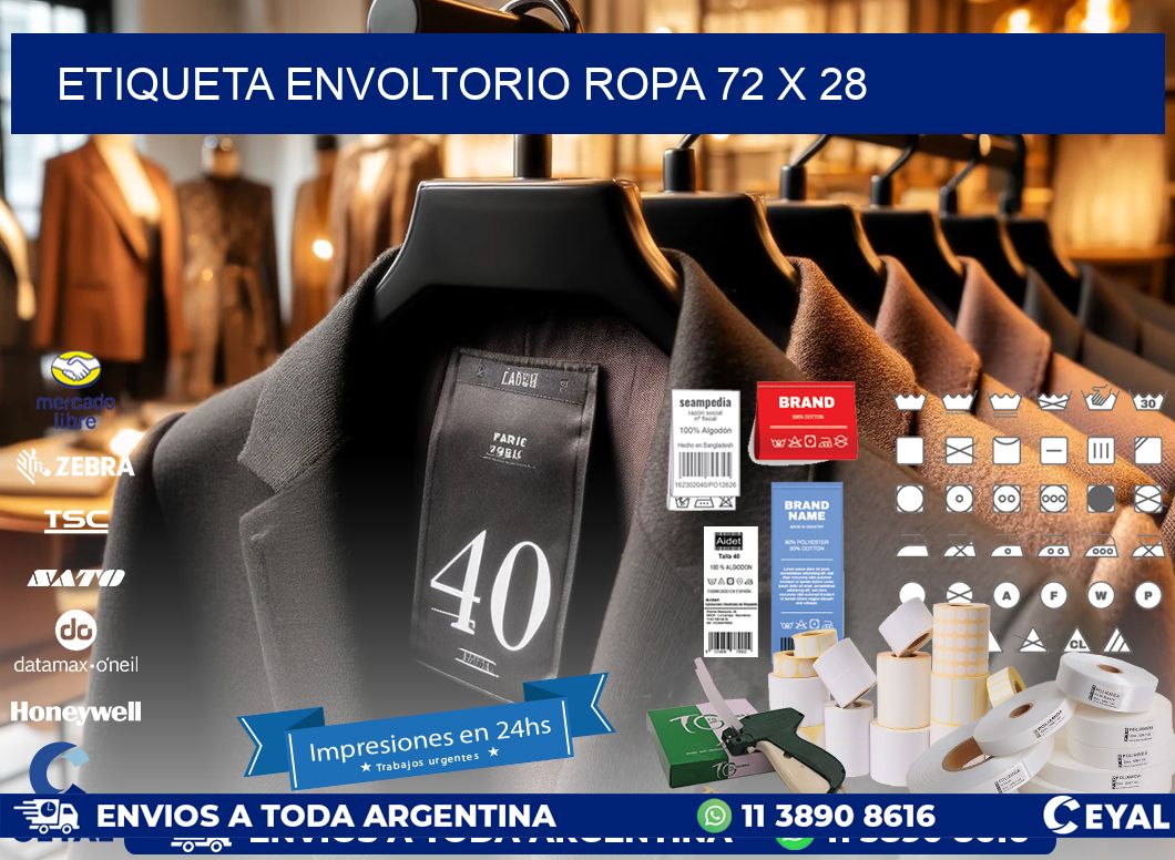 ETIQUETA ENVOLTORIO ROPA 72 x 28