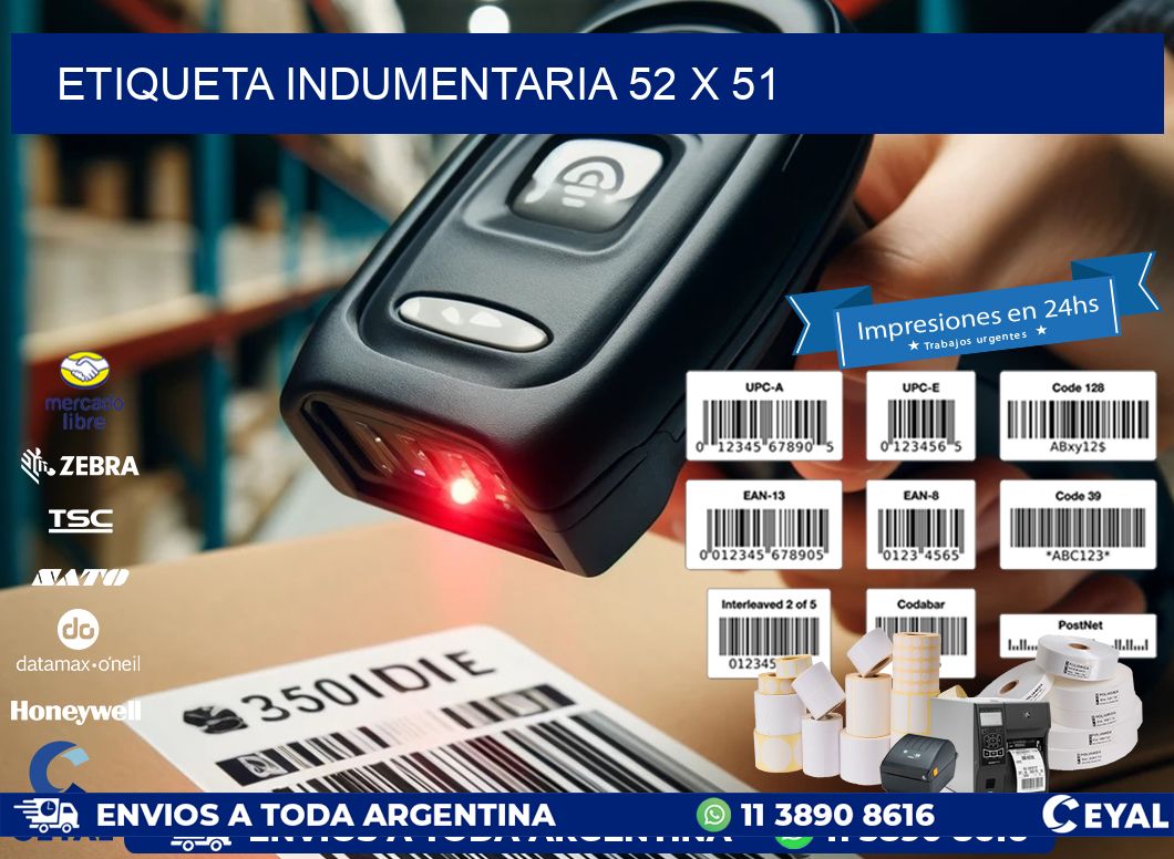 ETIQUETA INDUMENTARIA 52 x 51