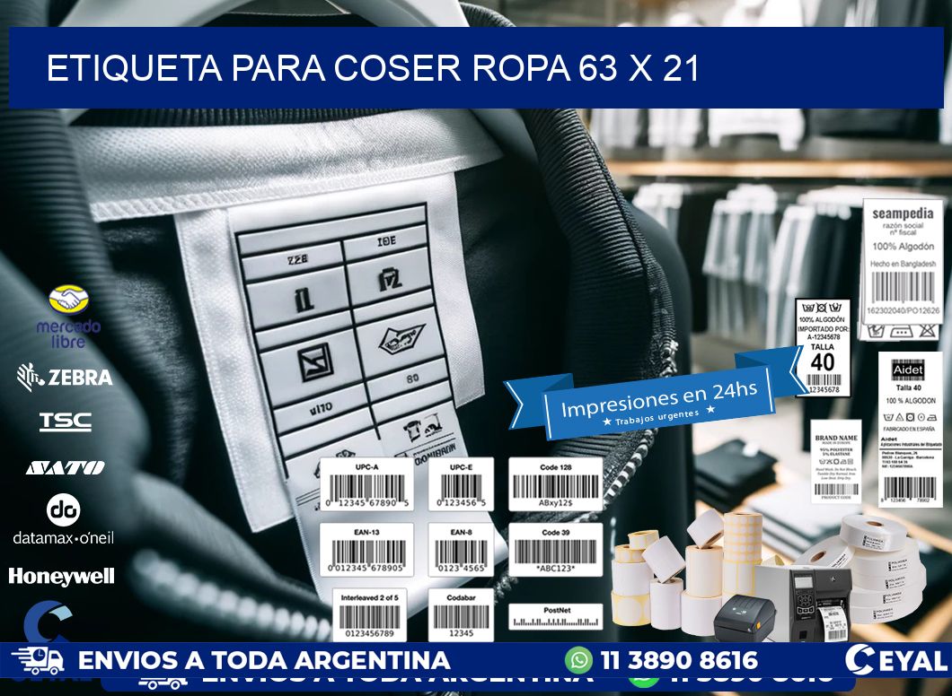 ETIQUETA PARA COSER ROPA 63 x 21
