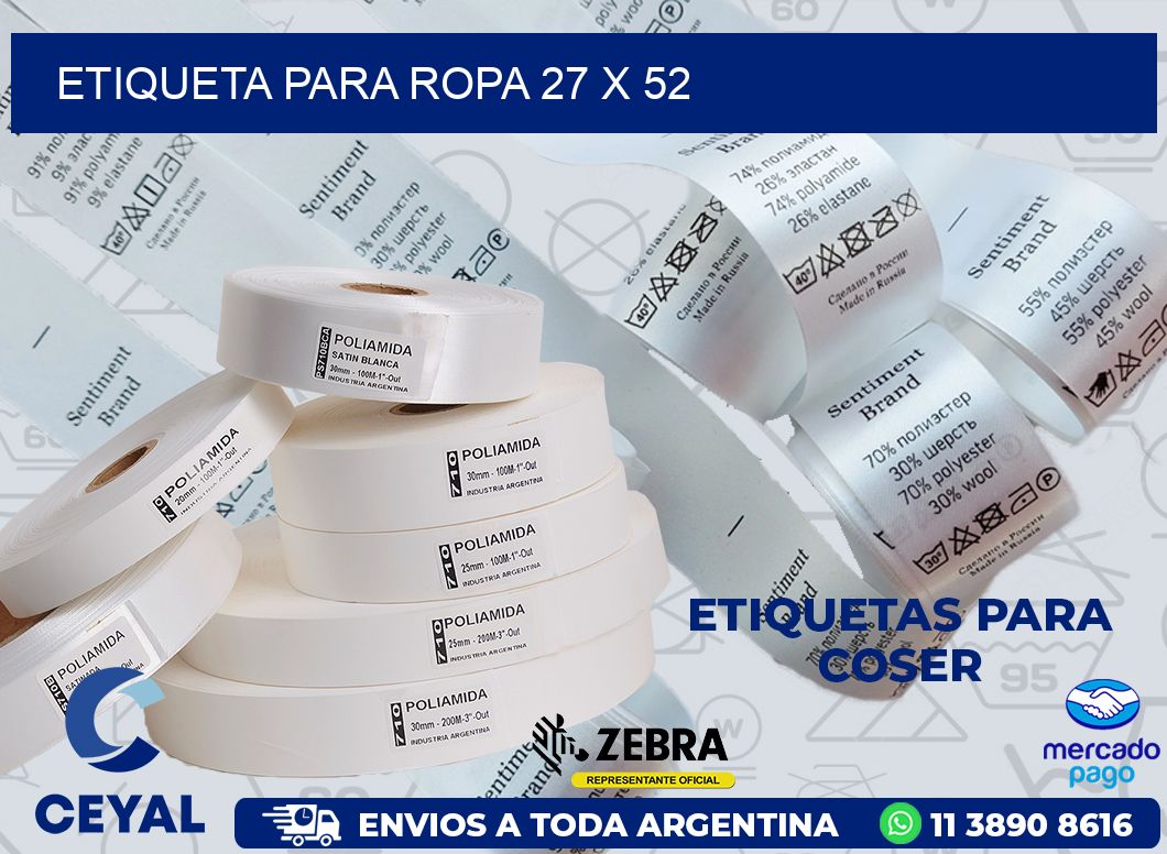 ETIQUETA PARA ROPA 27 x 52