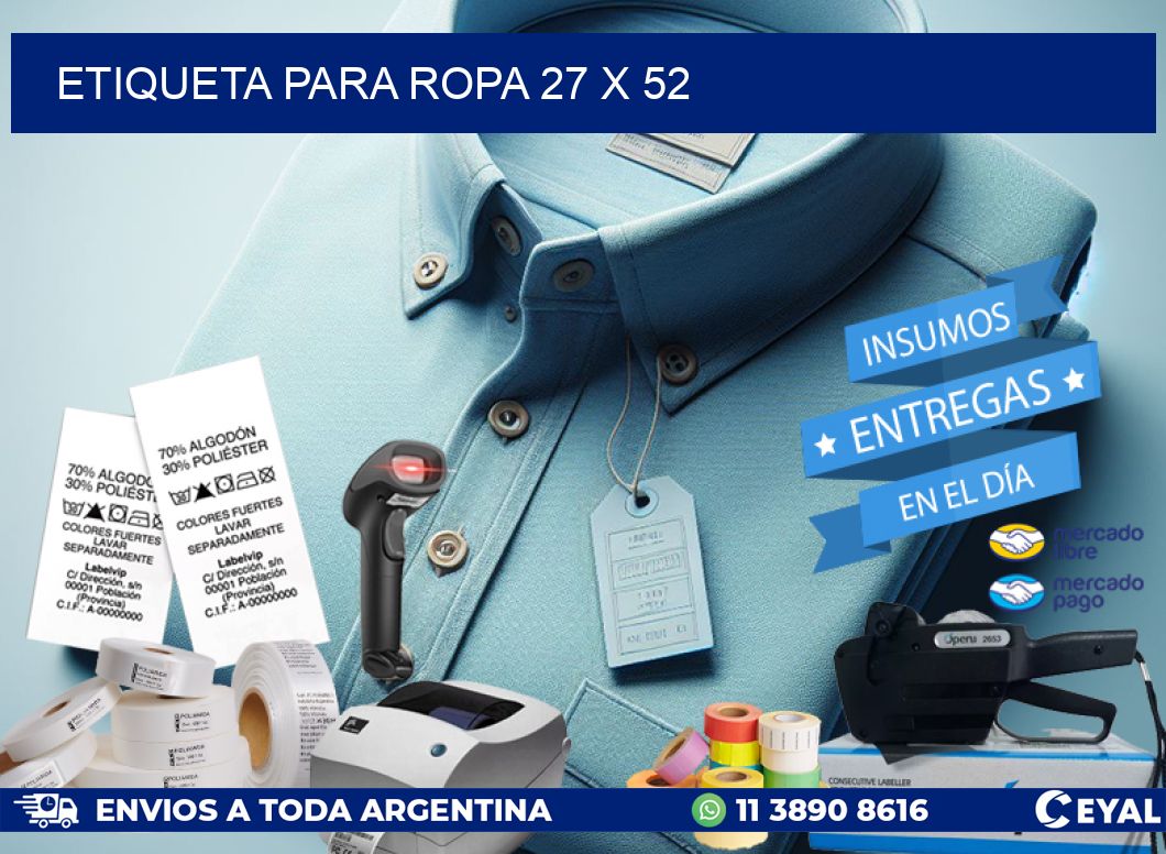 ETIQUETA PARA ROPA 27 x 52