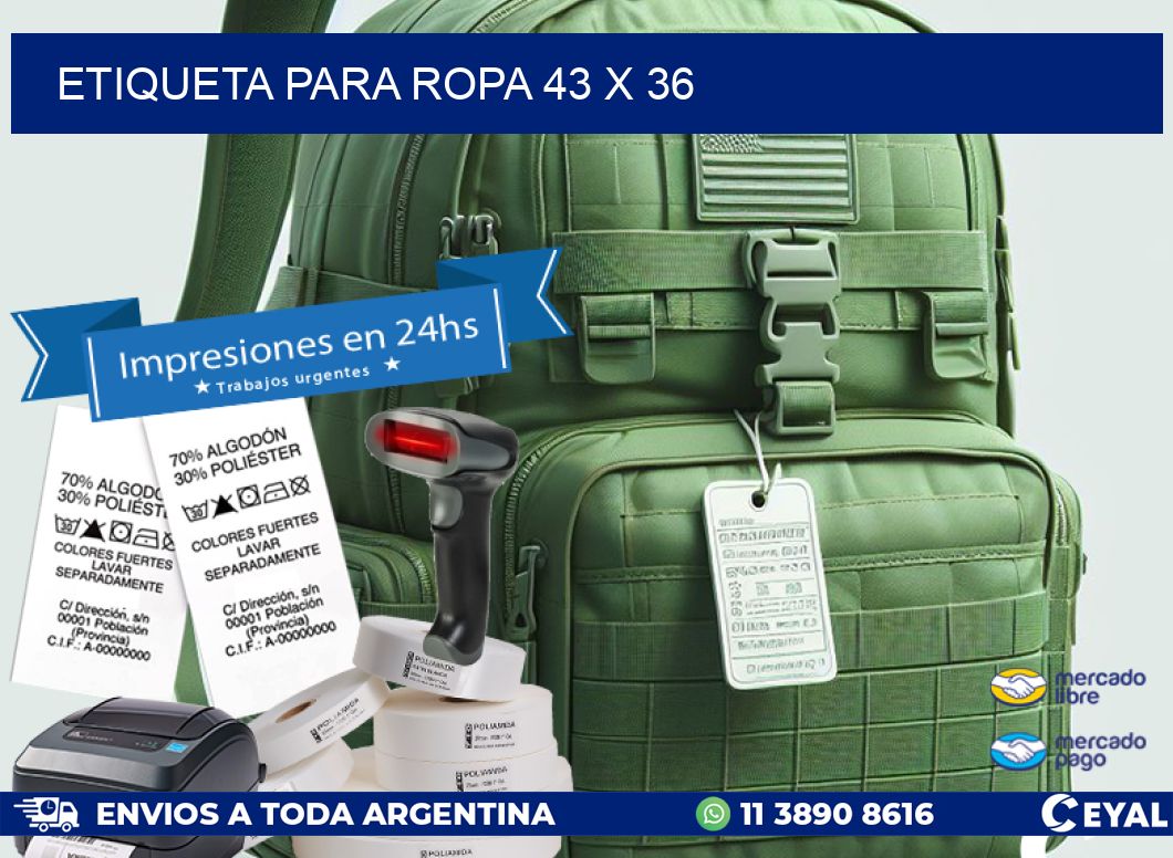 ETIQUETA PARA ROPA 43 x 36