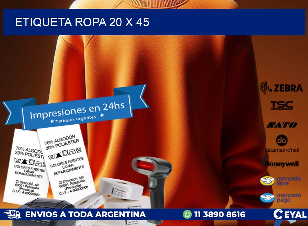 ETIQUETA ROPA 20 x 45