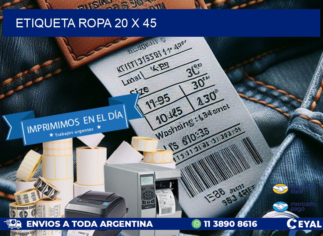 ETIQUETA ROPA 20 x 45