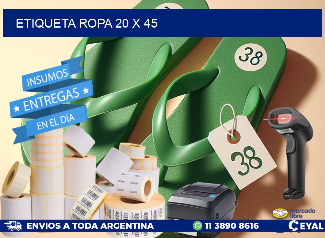 ETIQUETA ROPA 20 x 45