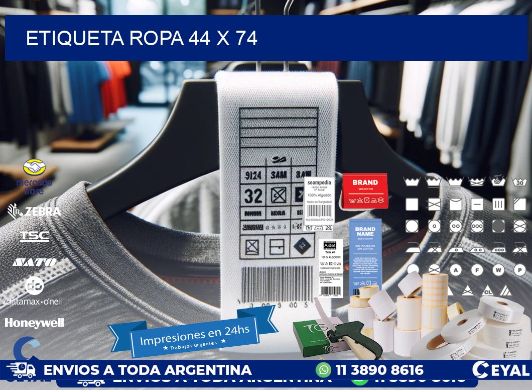 ETIQUETA ROPA 44 x 74