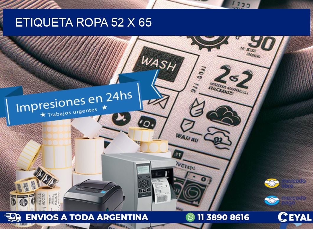 ETIQUETA ROPA 52 x 65