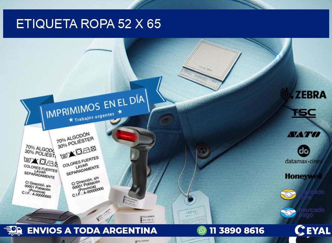 ETIQUETA ROPA 52 x 65