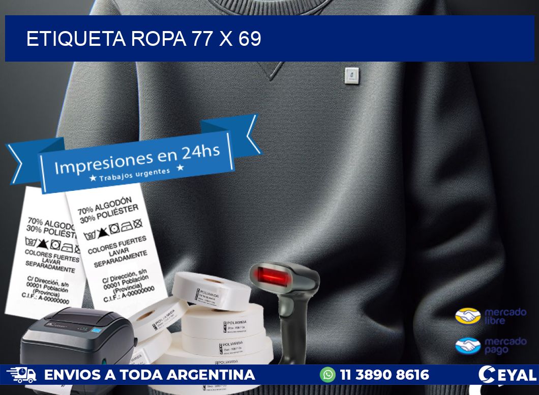 ETIQUETA ROPA 77 x 69
