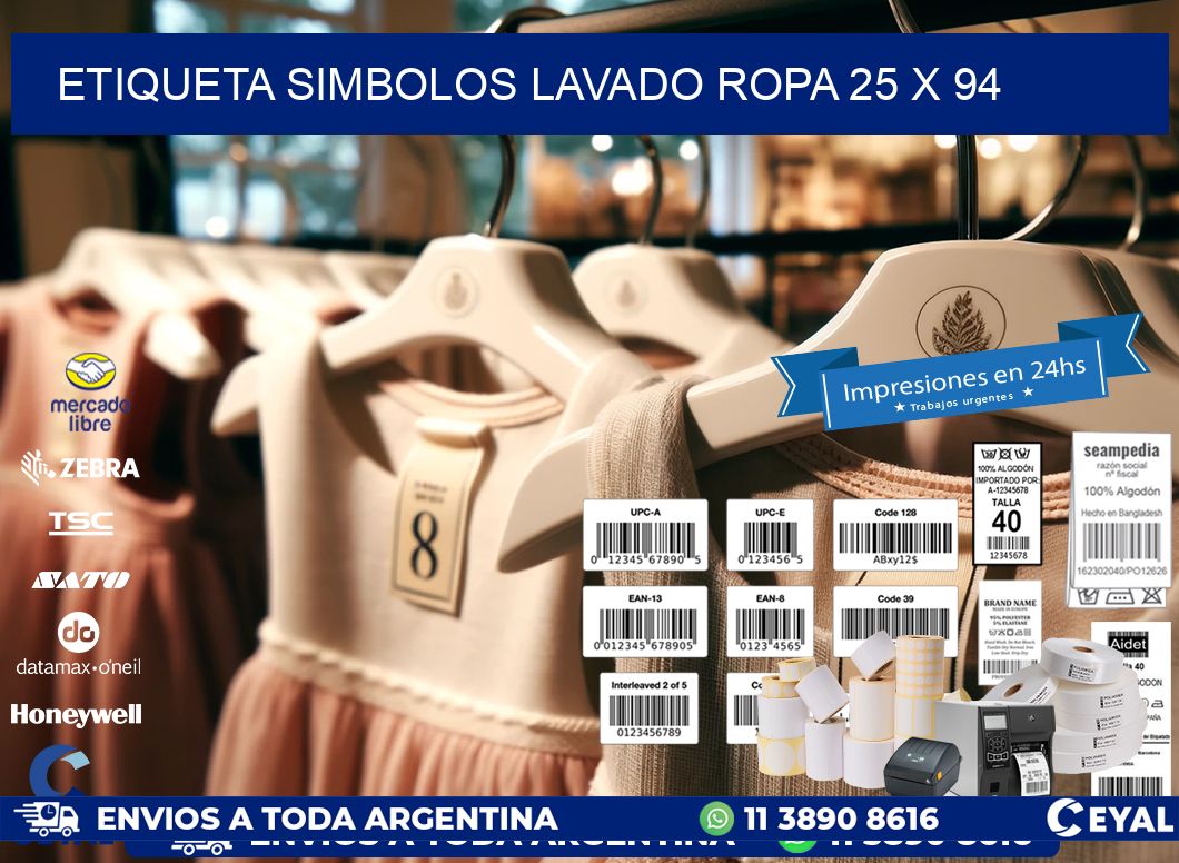 ETIQUETA SIMBOLOS LAVADO ROPA 25 x 94