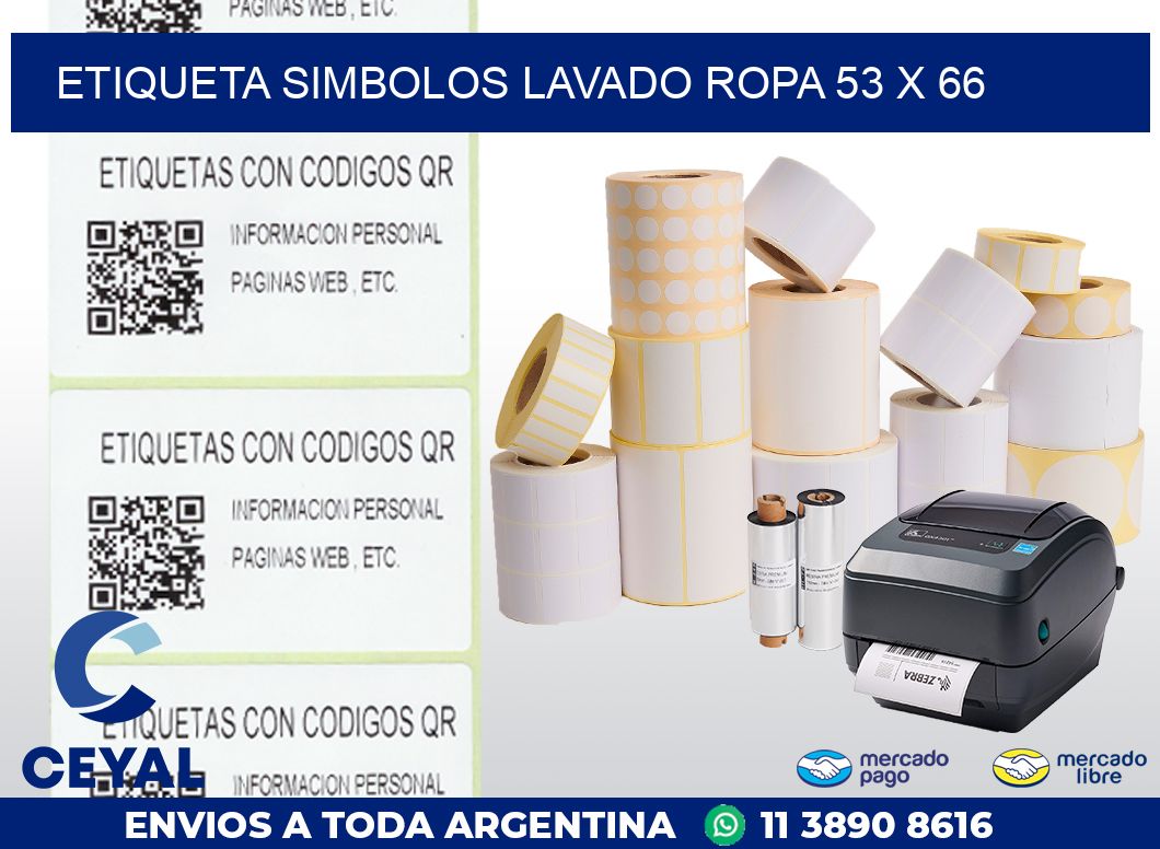 ETIQUETA SIMBOLOS LAVADO ROPA 53 x 66