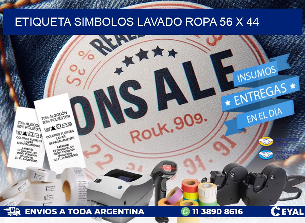 ETIQUETA SIMBOLOS LAVADO ROPA 56 x 44