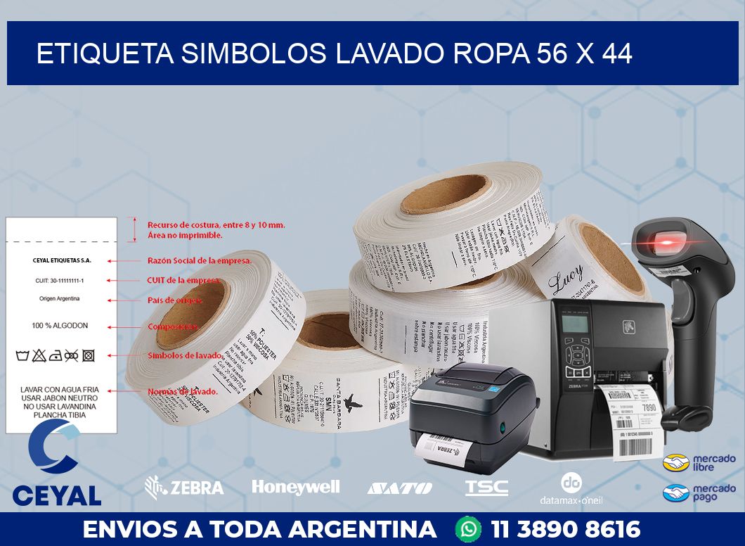 ETIQUETA SIMBOLOS LAVADO ROPA 56 x 44