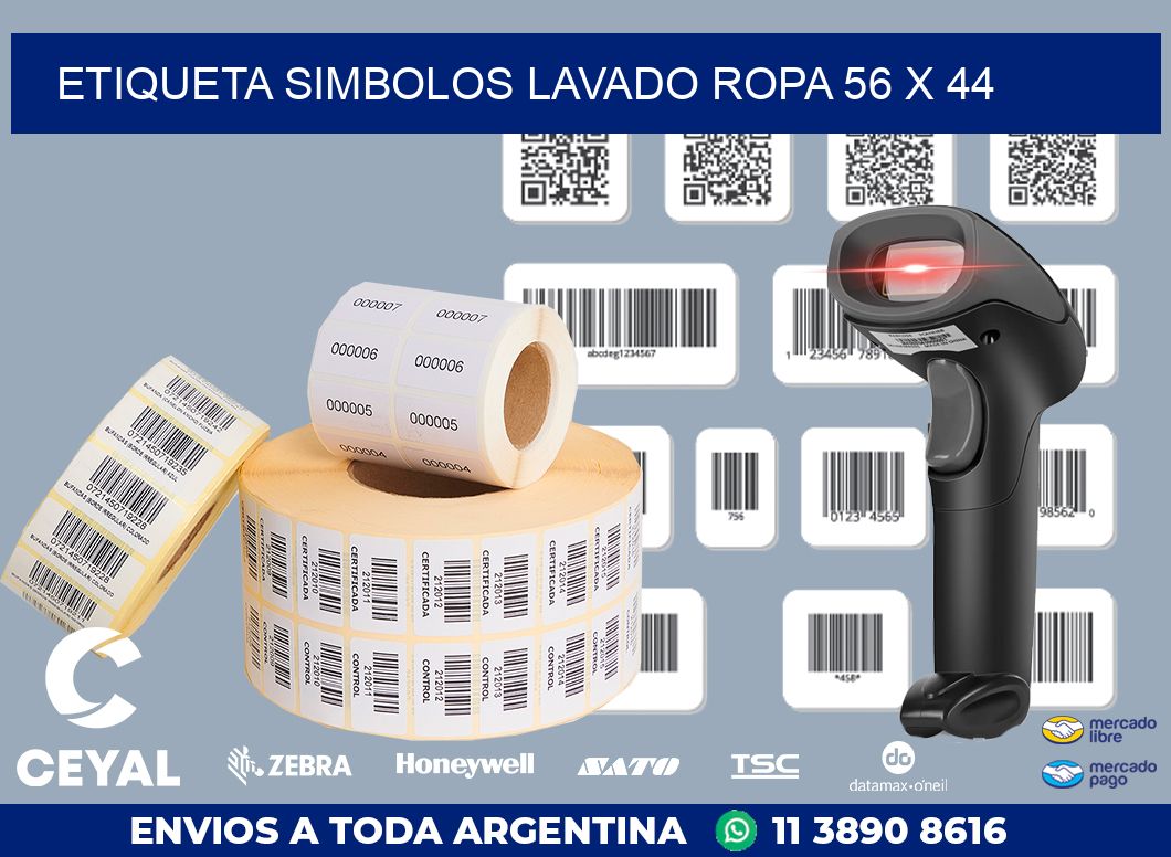 ETIQUETA SIMBOLOS LAVADO ROPA 56 x 44