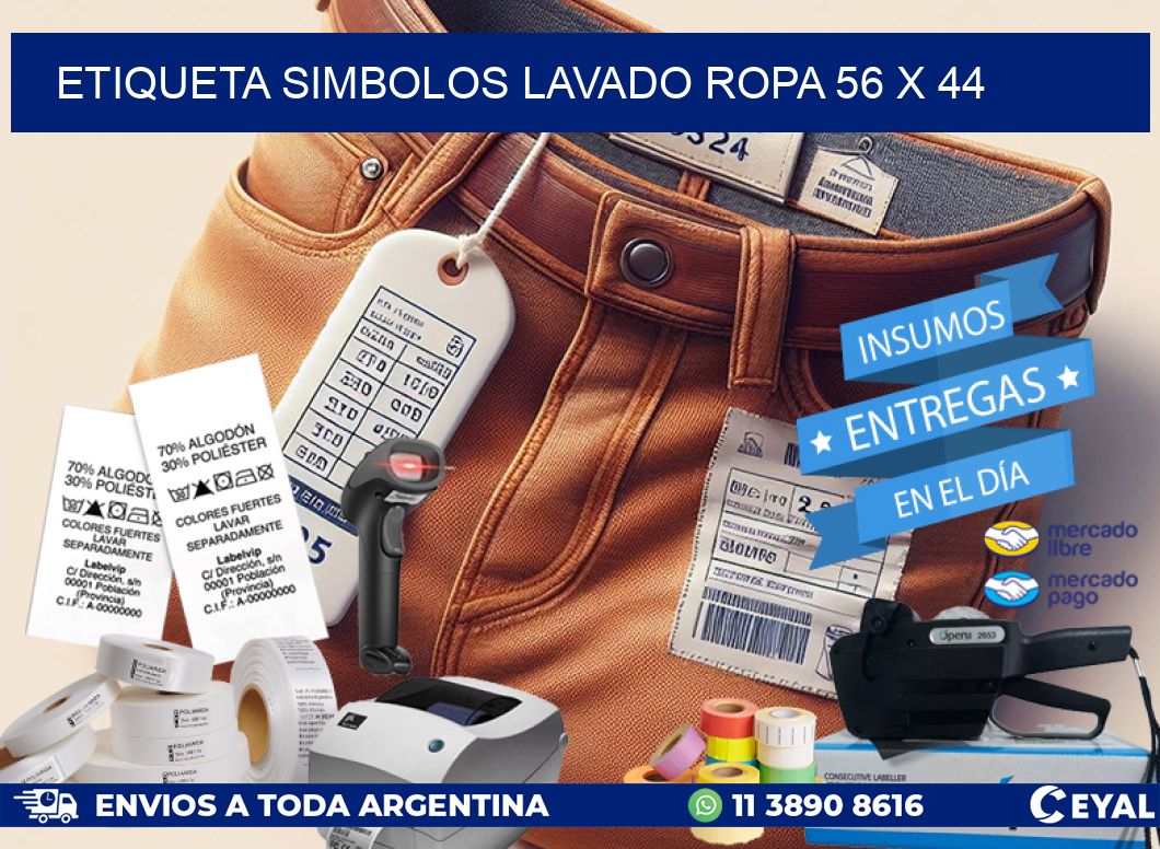 ETIQUETA SIMBOLOS LAVADO ROPA 56 x 44