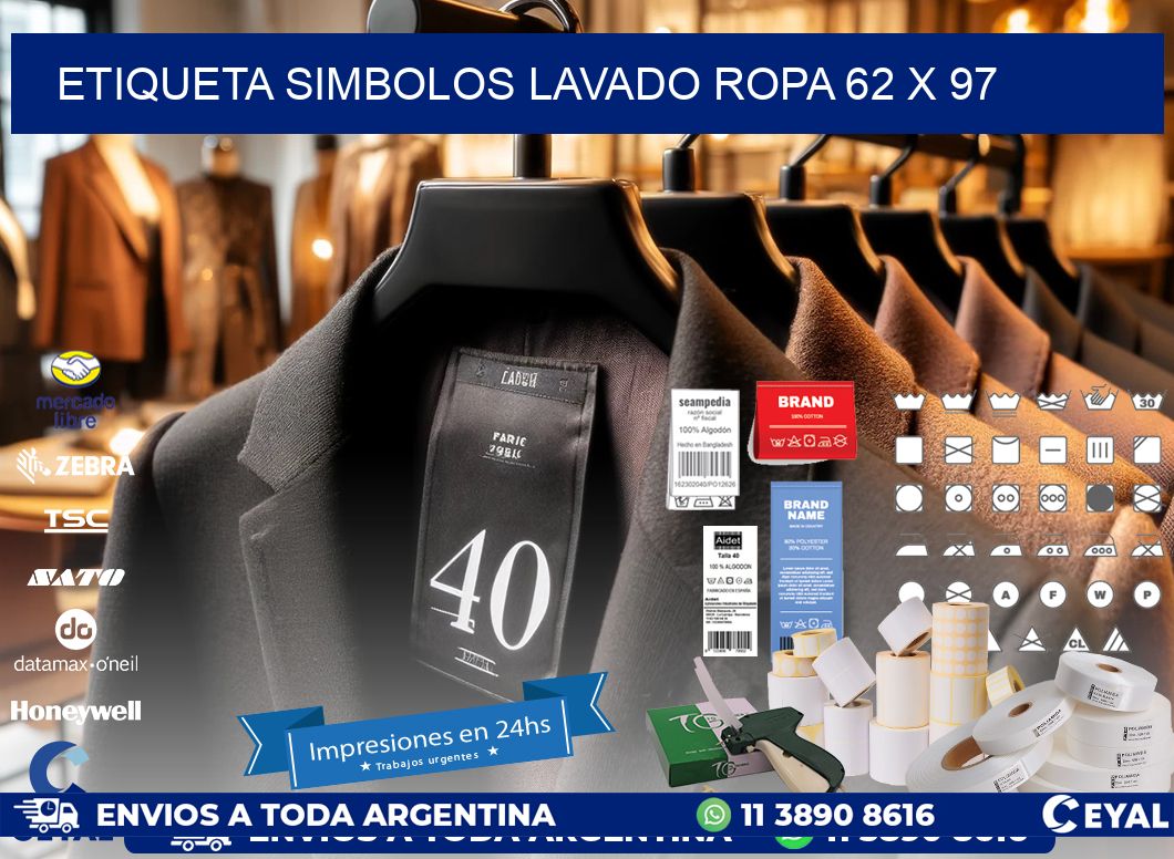 ETIQUETA SIMBOLOS LAVADO ROPA 62 x 97