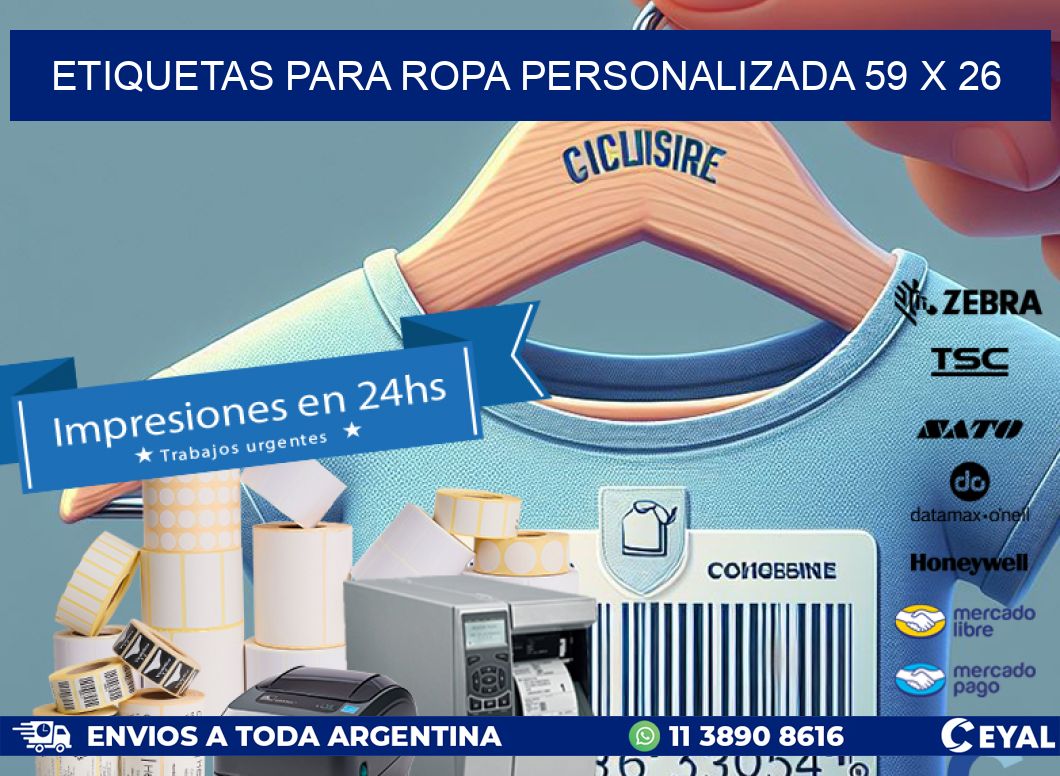 ETIQUETAS PARA ROPA PERSONALIZADA 59 x 26