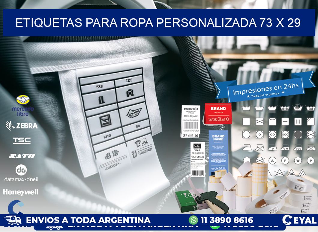 ETIQUETAS PARA ROPA PERSONALIZADA 73 x 29