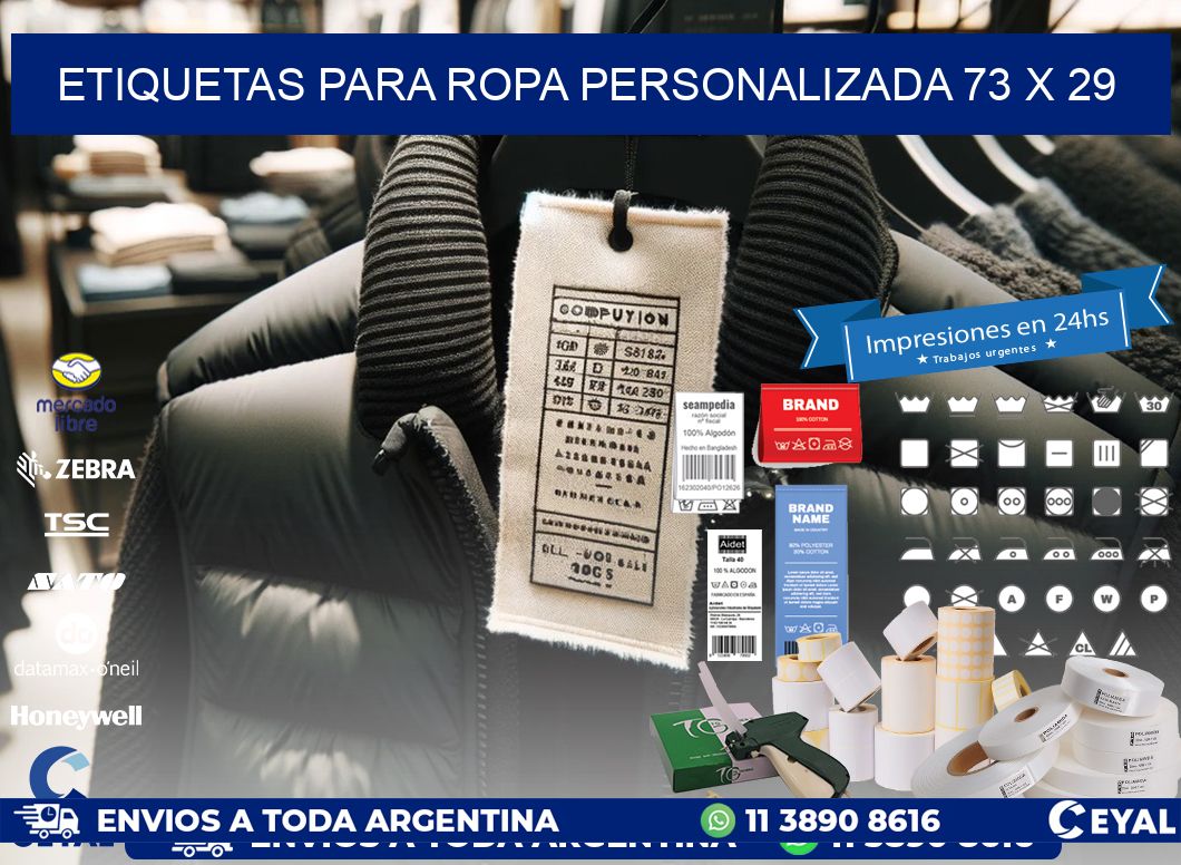 ETIQUETAS PARA ROPA PERSONALIZADA 73 x 29