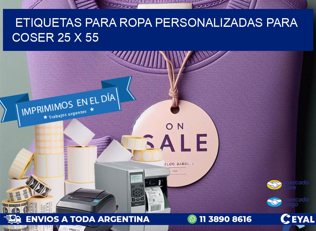 ETIQUETAS PARA ROPA PERSONALIZADAS PARA COSER 25 x 55