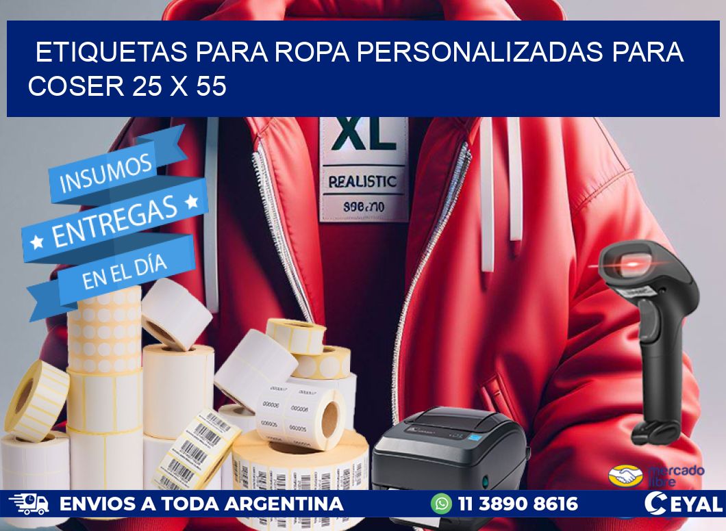 ETIQUETAS PARA ROPA PERSONALIZADAS PARA COSER 25 x 55