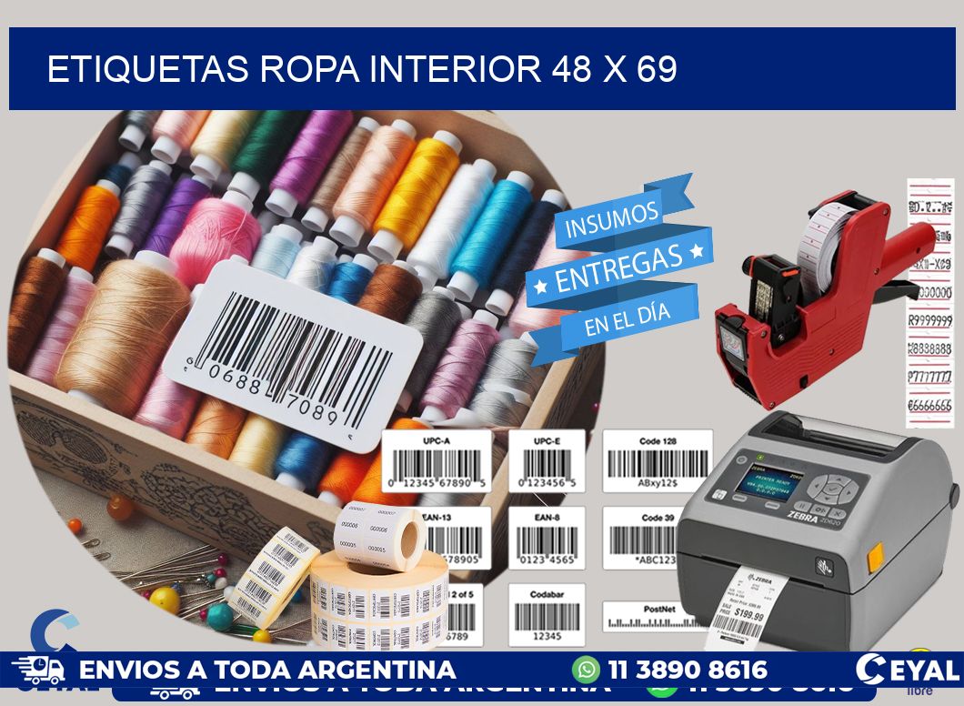 ETIQUETAS ROPA INTERIOR 48 x 69