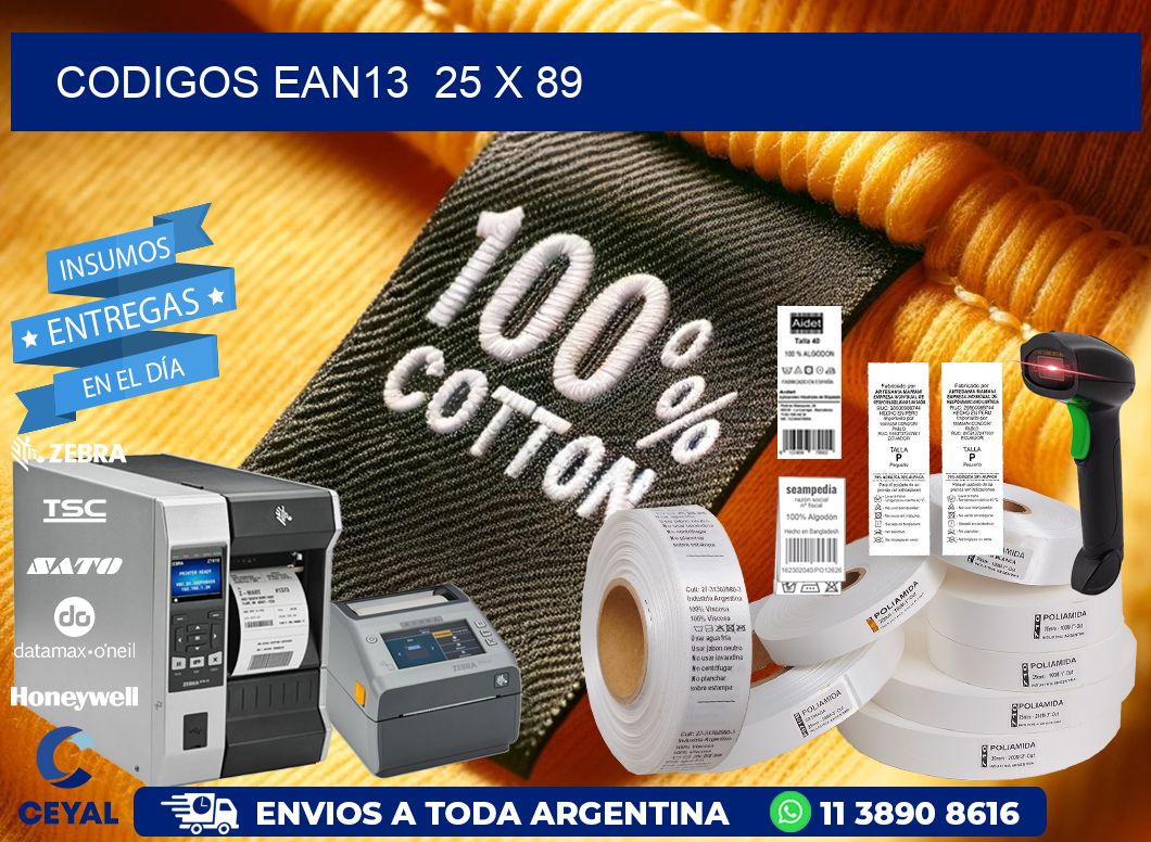 CODIGOS EAN13  25 x 89