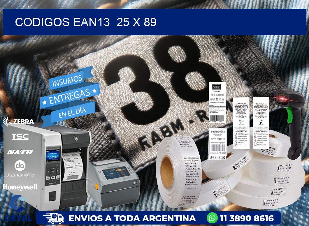 CODIGOS EAN13  25 x 89