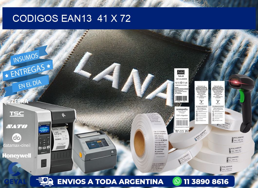 CODIGOS EAN13  41 x 72