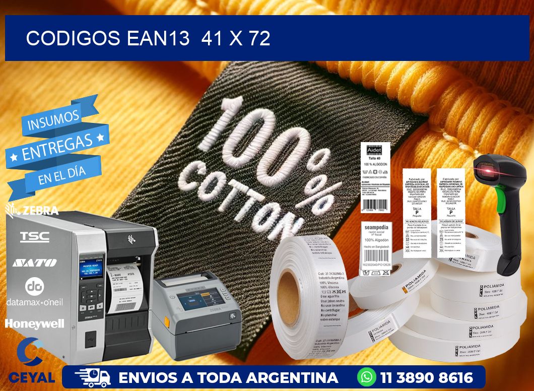 CODIGOS EAN13  41 x 72