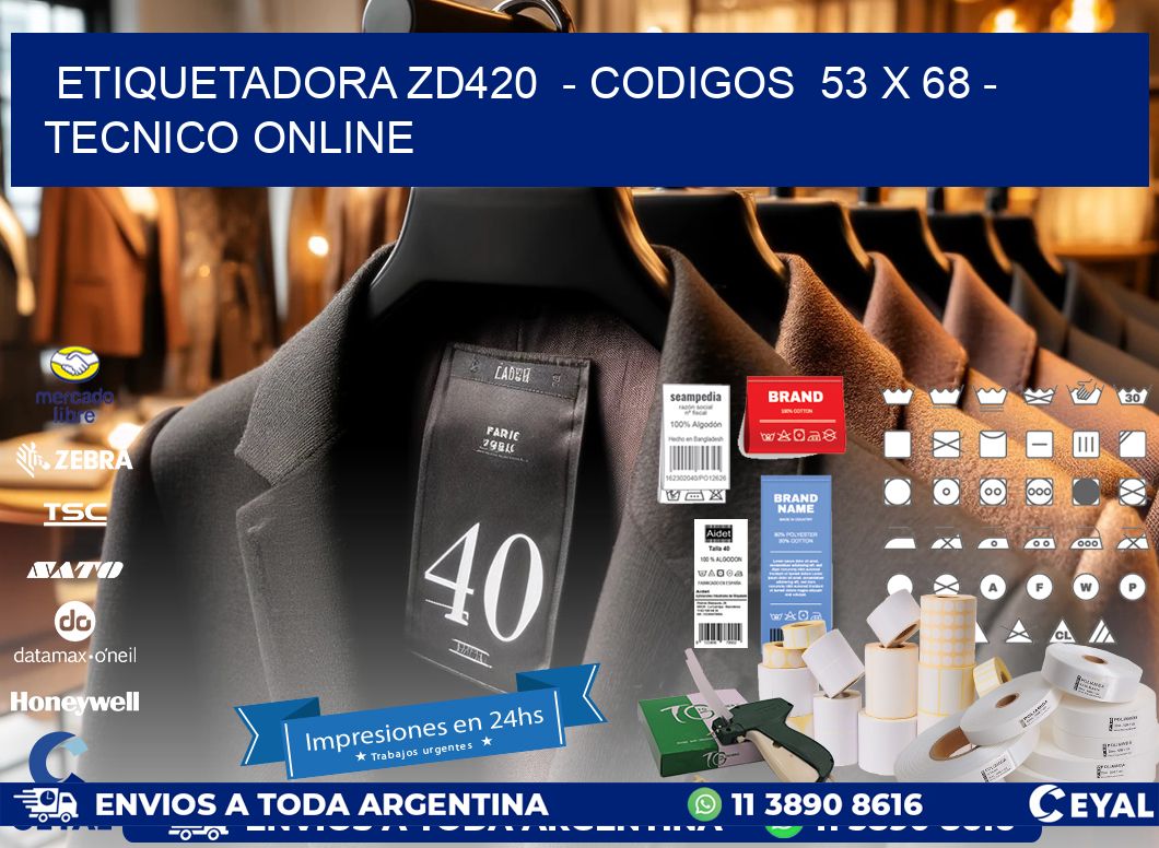 ETIQUETADORA ZD420  – CODIGOS  53 x 68 – TECNICO ONLINE