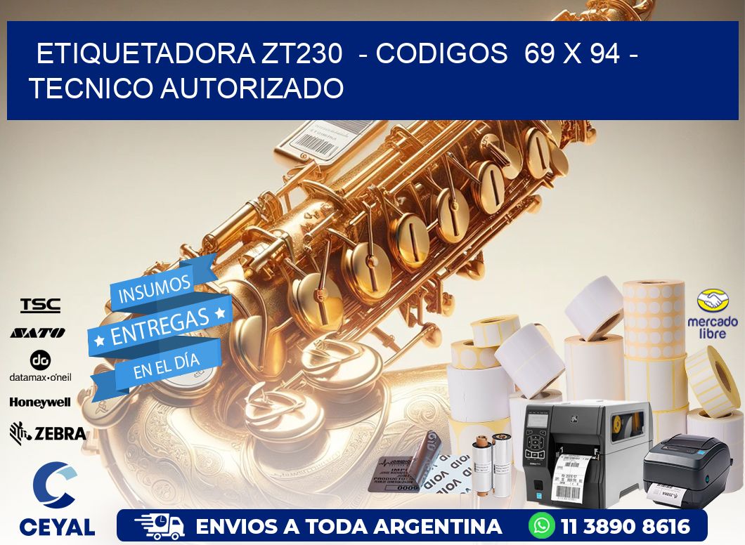 ETIQUETADORA ZT230  - CODIGOS  69 x 94 - TECNICO AUTORIZADO