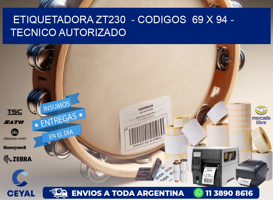 ETIQUETADORA ZT230  – CODIGOS  69 x 94 – TECNICO AUTORIZADO