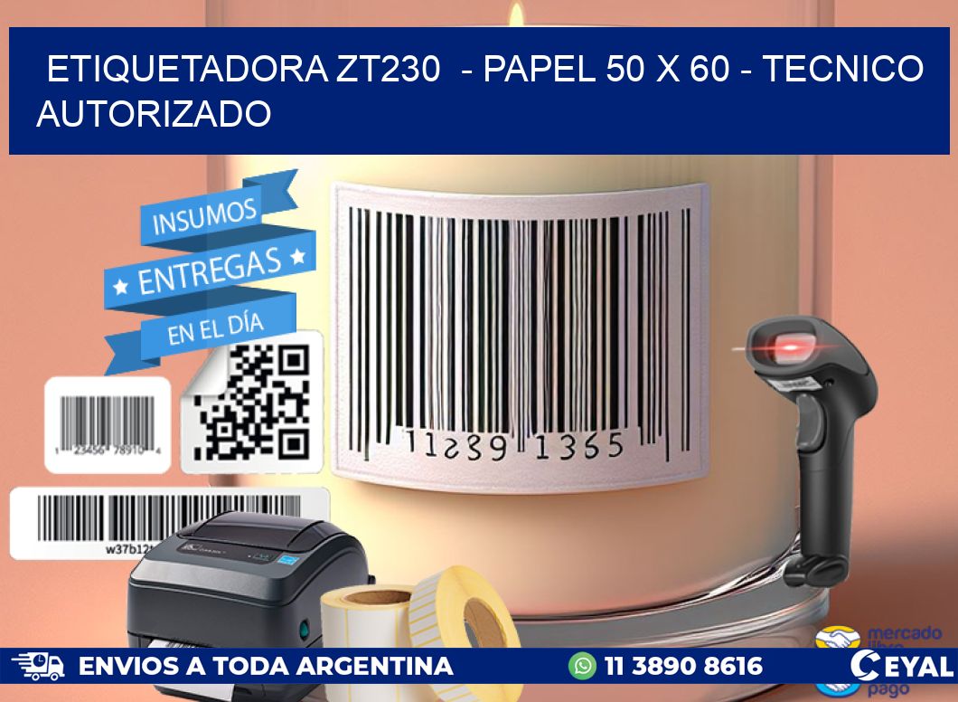 ETIQUETADORA ZT230 - PAPEL 50 x 60 - TECNICO AUTORIZADO