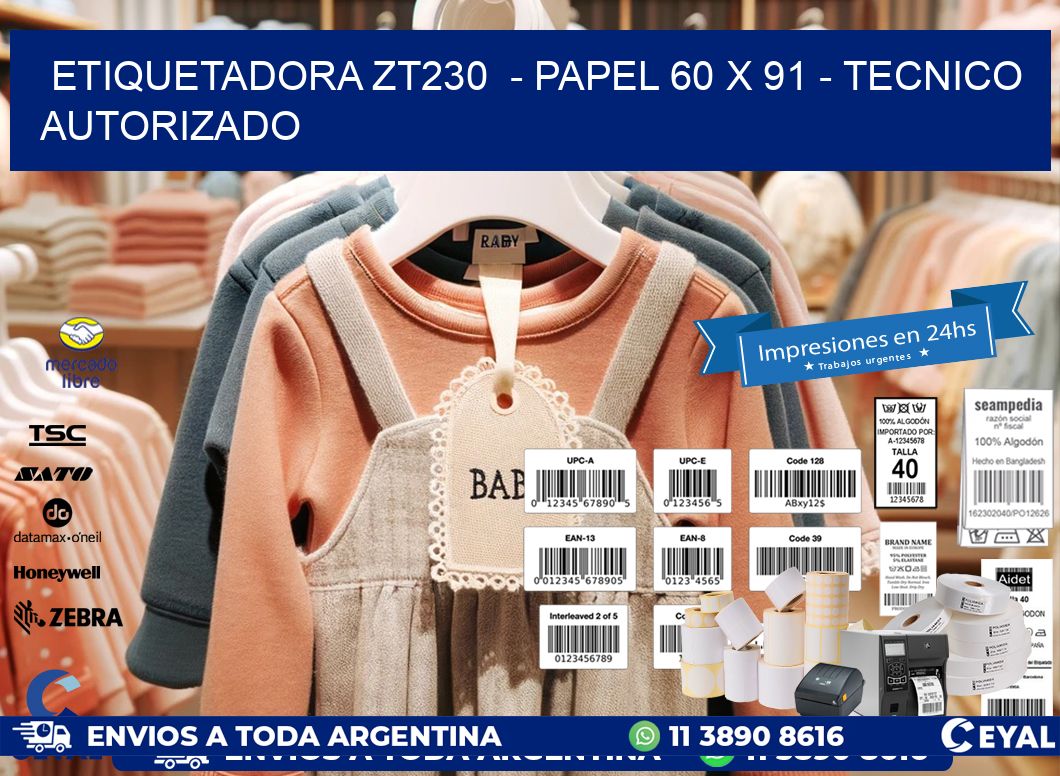 ETIQUETADORA ZT230  - PAPEL 60 x 91 - TECNICO AUTORIZADO