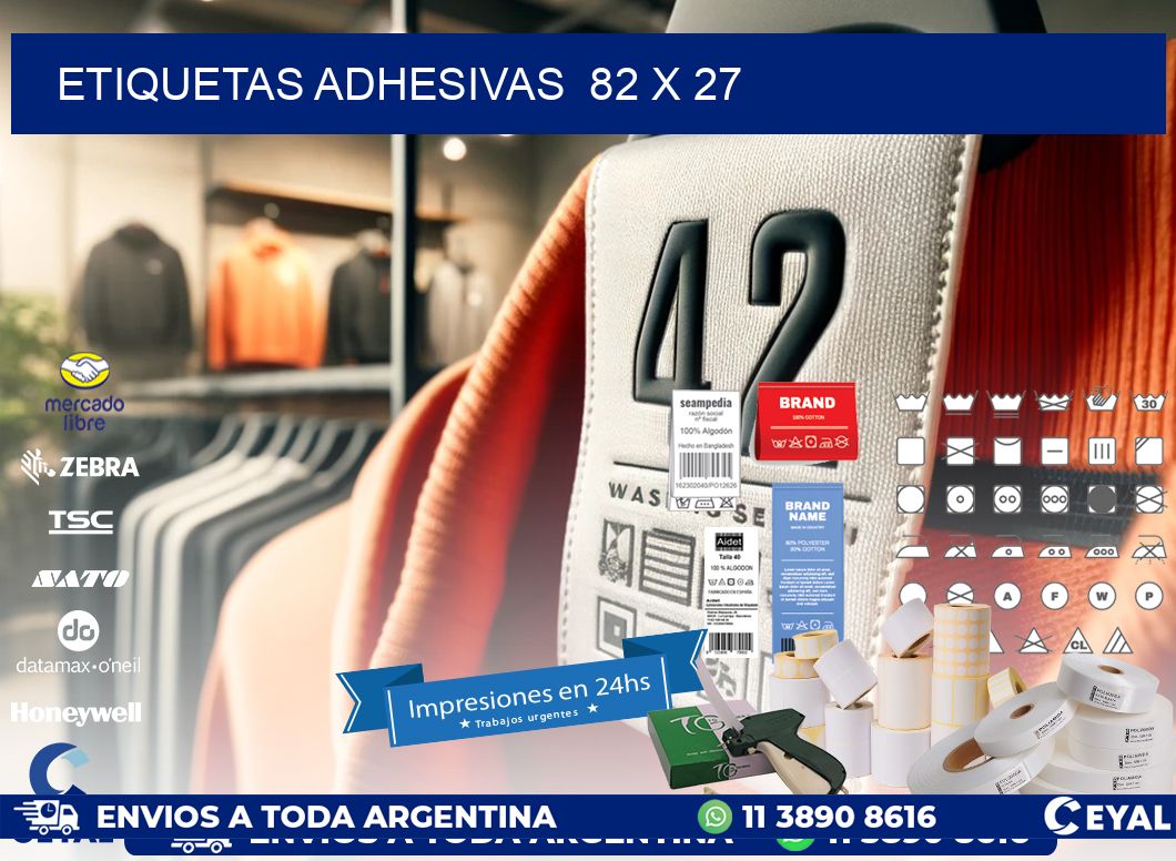 ETIQUETAS ADHESIVAS  82 x 27