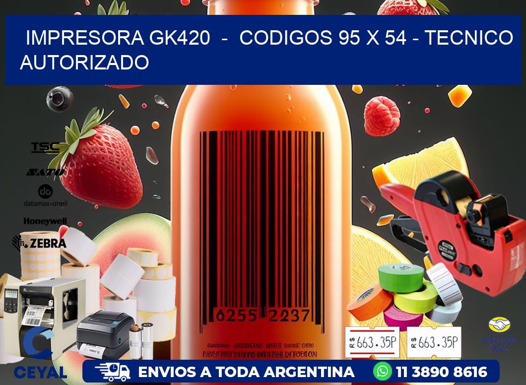 IMPRESORA GK420 - CODIGOS 95 x 54 - TECNICO AUTORIZADO