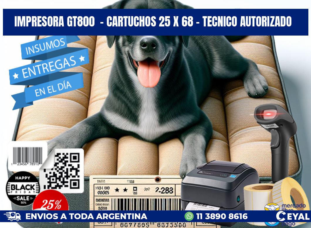 IMPRESORA GT800 - CARTUCHOS 25 x 68 - TECNICO AUTORIZADO