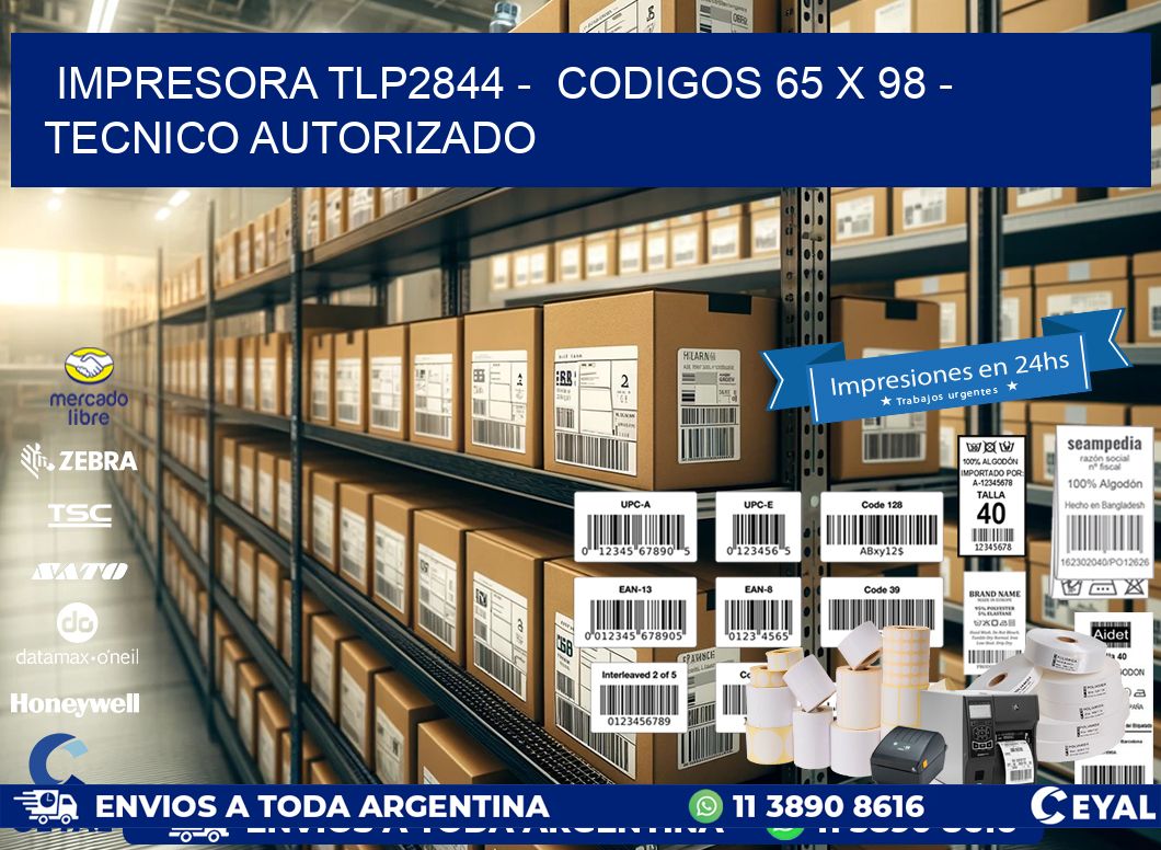 IMPRESORA TLP2844 -  CODIGOS 65 x 98 - TECNICO AUTORIZADO