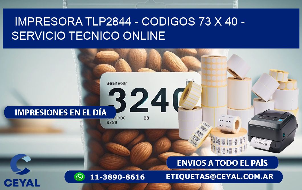 IMPRESORA TLP2844 - CODIGOS 73 x 40 - SERVICIO TECNICO ONLINE