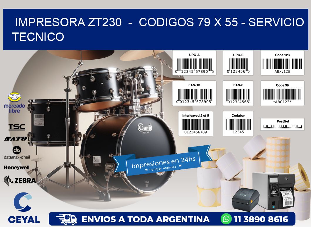 IMPRESORA ZT230  –  CODIGOS 79 x 55 – SERVICIO TECNICO