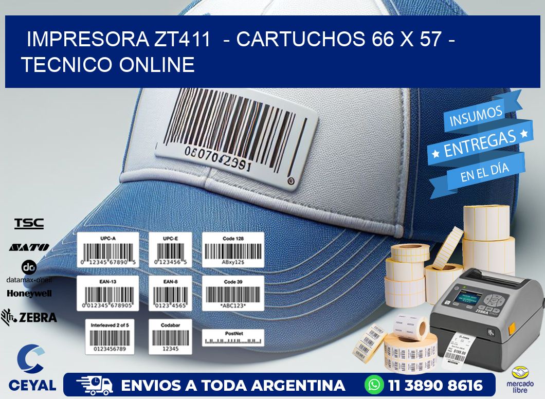 IMPRESORA ZT411  - CARTUCHOS 66 x 57 - TECNICO ONLINE