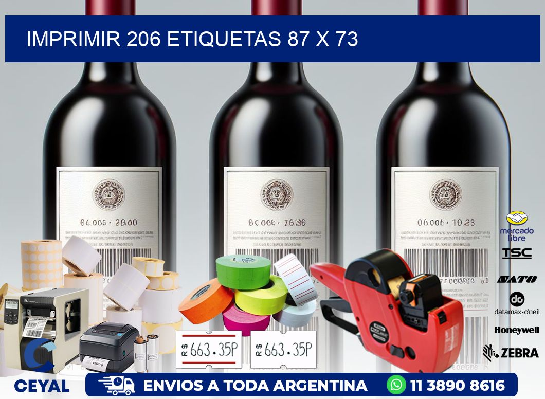 IMPRIMIR 206 ETIQUETAS 87 x 73