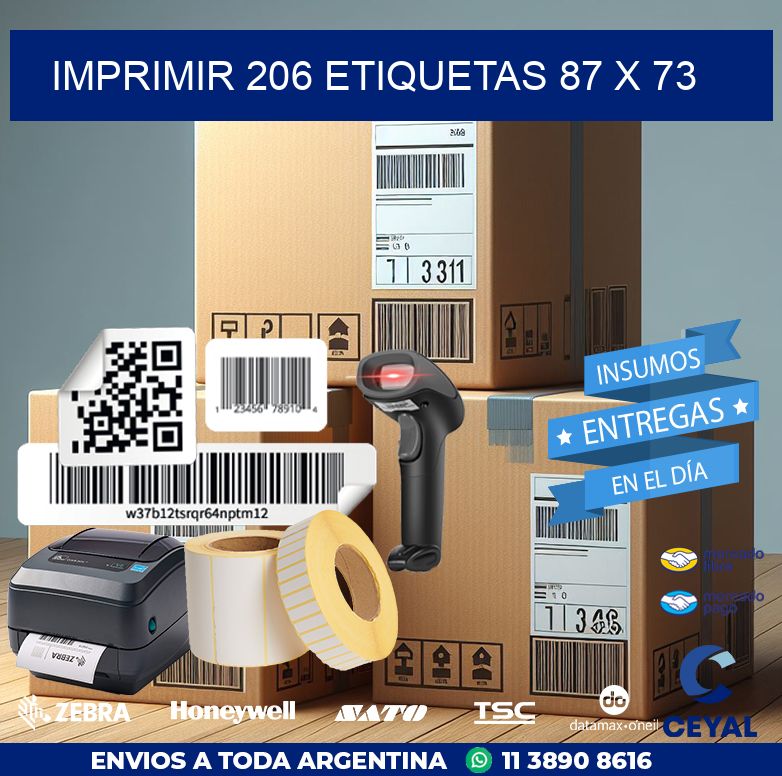 IMPRIMIR 206 ETIQUETAS 87 x 73