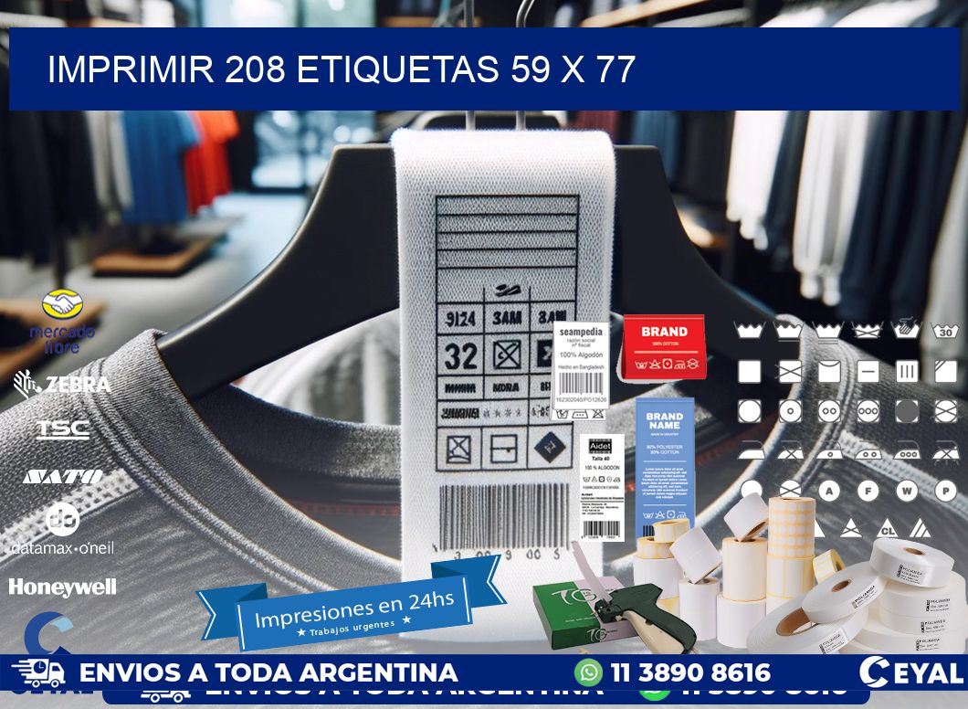 IMPRIMIR 208 ETIQUETAS 59 x 77