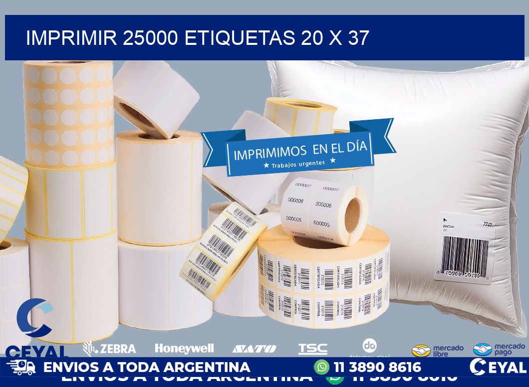 IMPRIMIR 25000 ETIQUETAS 20 x 37