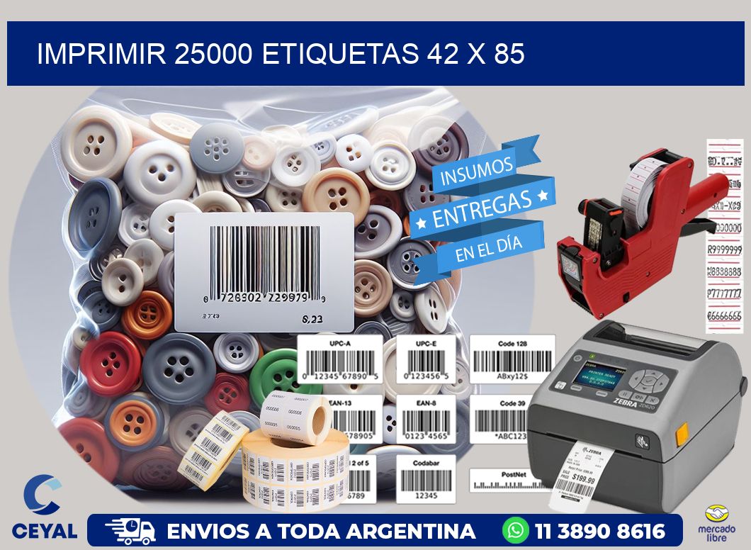 IMPRIMIR 25000 ETIQUETAS 42 x 85