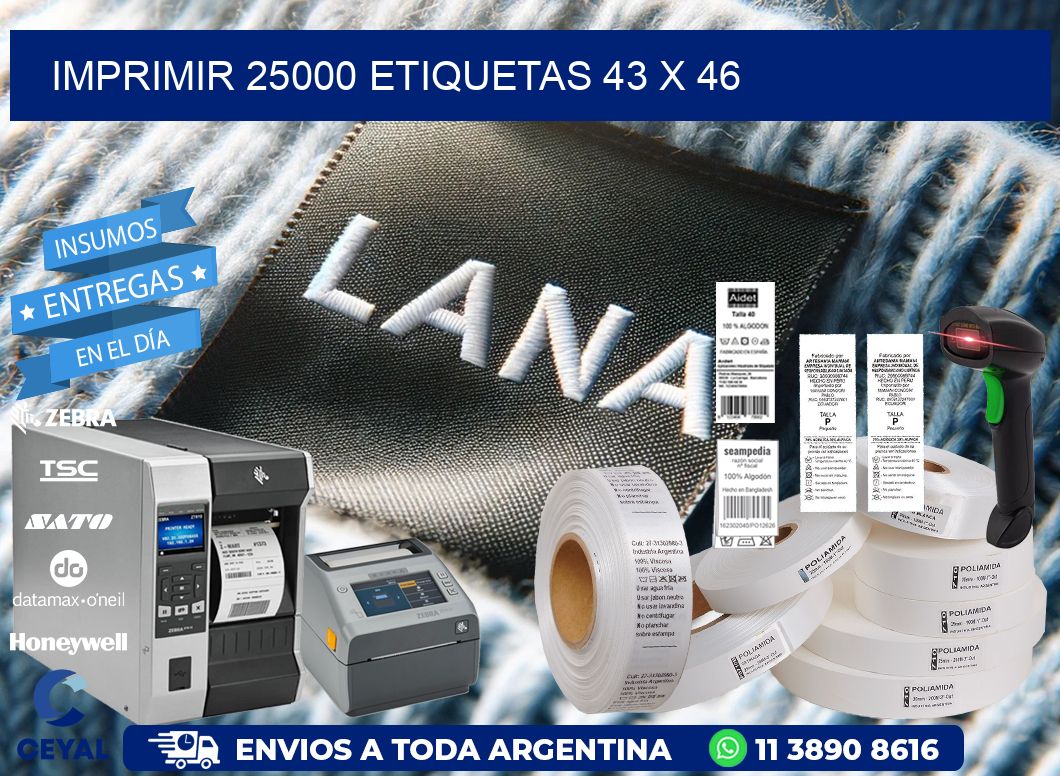 IMPRIMIR 25000 ETIQUETAS 43 x 46