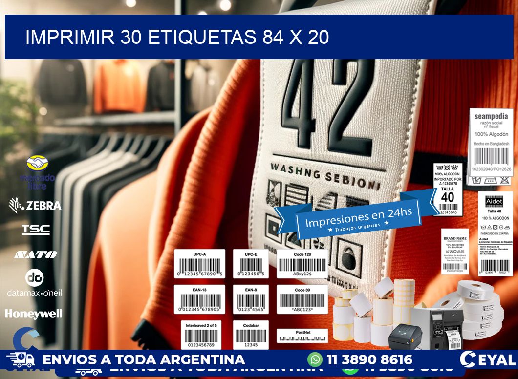 IMPRIMIR 30 ETIQUETAS 84 x 20
